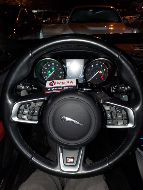 Jaguar interior during a key fob replacement