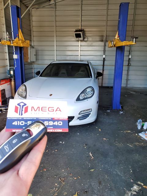 Porsche Panamera with a newly programmed key fob